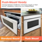24 in. Smart Microwave Drawer Oven (SMD2479MW) Standard & Flush Mount Installations Infographic