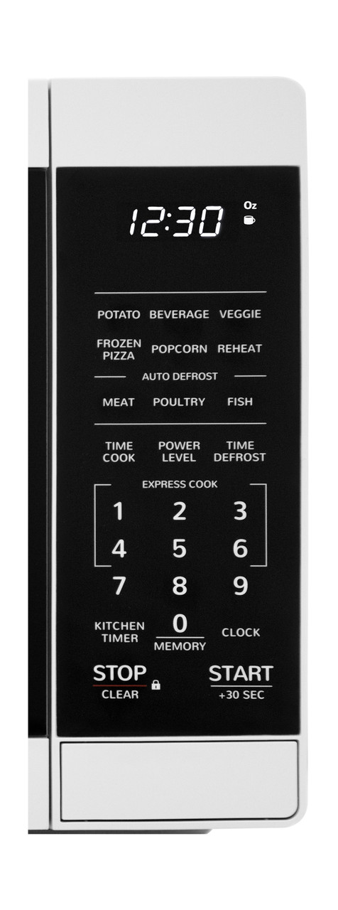 0.7 cu. ft. White Countertop Microwave Oven (SMC0760HW) control panel