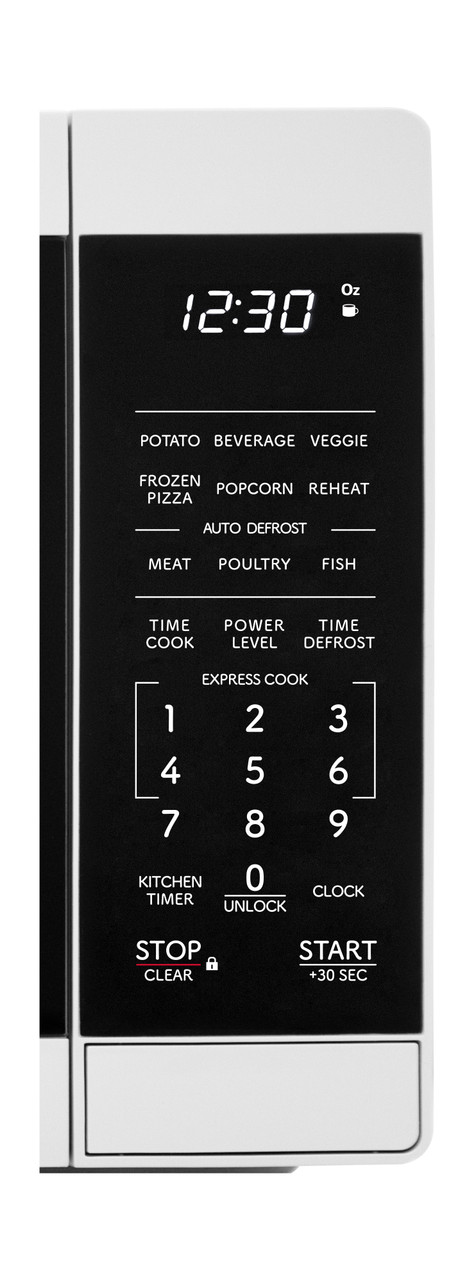 0.7 cu. ft. 700W White Carousel Countertop Microwave Oven (SMC0760KB) control panel