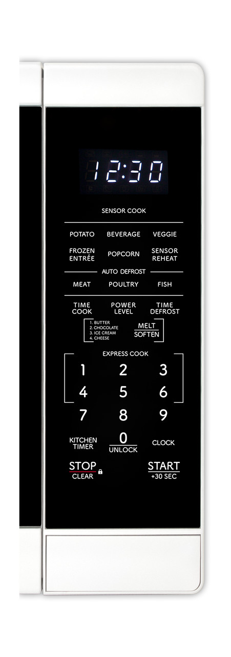 1.4 cu. ft. White Carousel Countertop Microwave Oven (SMC1461KW) control panel