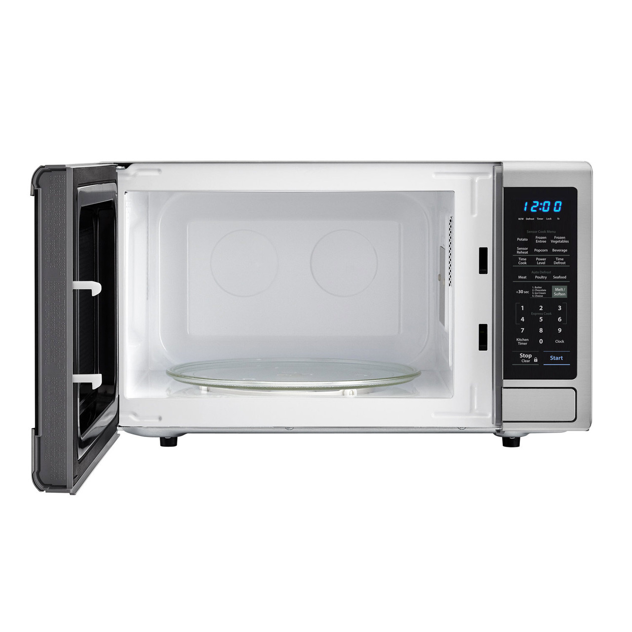 1.8 cu. ft. Sharp Stainless Steel Countertop Microwave (SMC1842CS) – front view with door open