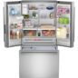 28.9 cu.ft. French 3-Door 36 in. Width Standard Depth Refrigerator with Water Dispenser in Stainless Steel (SJF2955MS) Head On Open With Food Full
