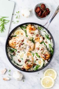 Tuscan Chicken in dish