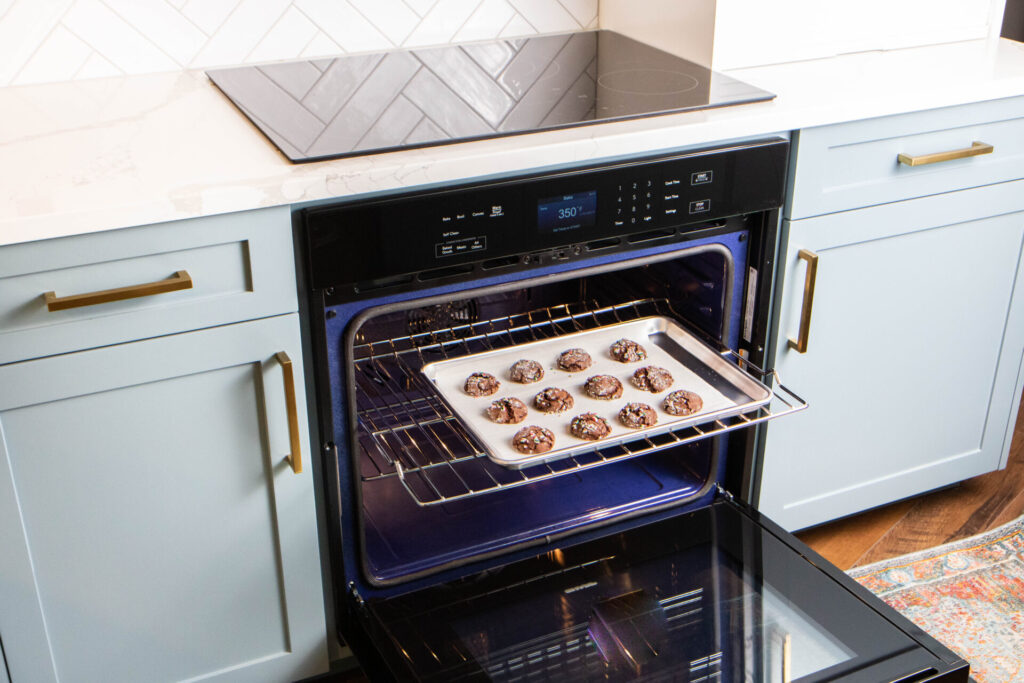 Baked Chocolate crinkle cookies in a Sharp Wall Oven