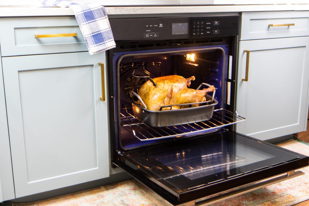 turkey cooking in sharp oven
