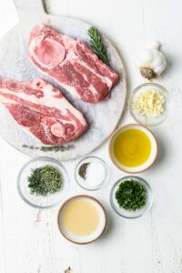 Ingredients for baked lamb chops