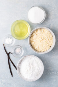 ingredients for vanilla bean macarons