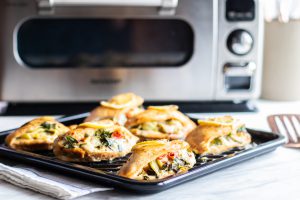 Spinach and Artichoke stuffed chicken breasts cooked in Sharp SuperSteam Appliance