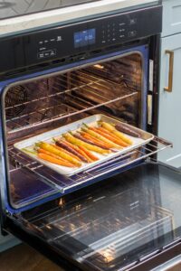 Roasted carrots cooking in Sharp Oven