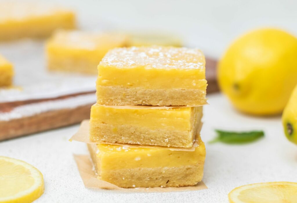 lemon bars stacked