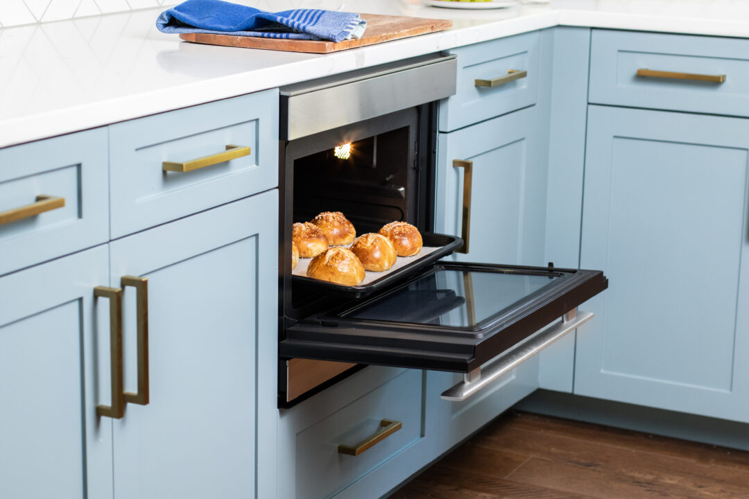 pretzel rolls cooking in the sharp supersteam oven