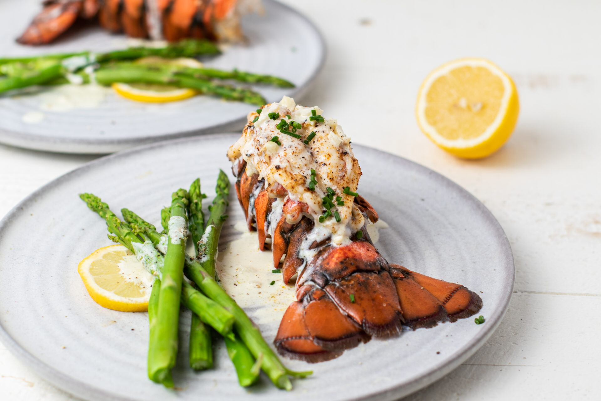Broiled Lobster Tails with Garlic Lemon Butter