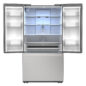 26.5 cu.ft. Counter Depth 36 in. French 3-Door Refrigerator with Internal Water Dispenser in Stainless Steel (SJF2752MS) Head On Open