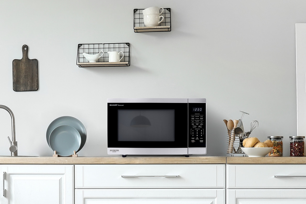 Sharp 1.4 cu. ft. 1100W Stainless Steel Countertop Microwave Oven with Inverter Technology (SMC1464KS) lifestyle