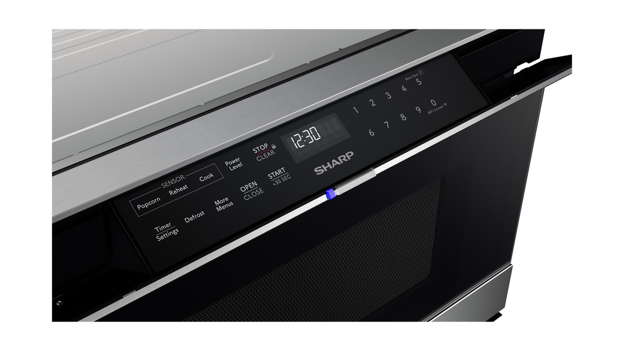 24 in. Sharp Stainless Steel Smart Microwave Drawer Oven (SMD2489ES) control panel