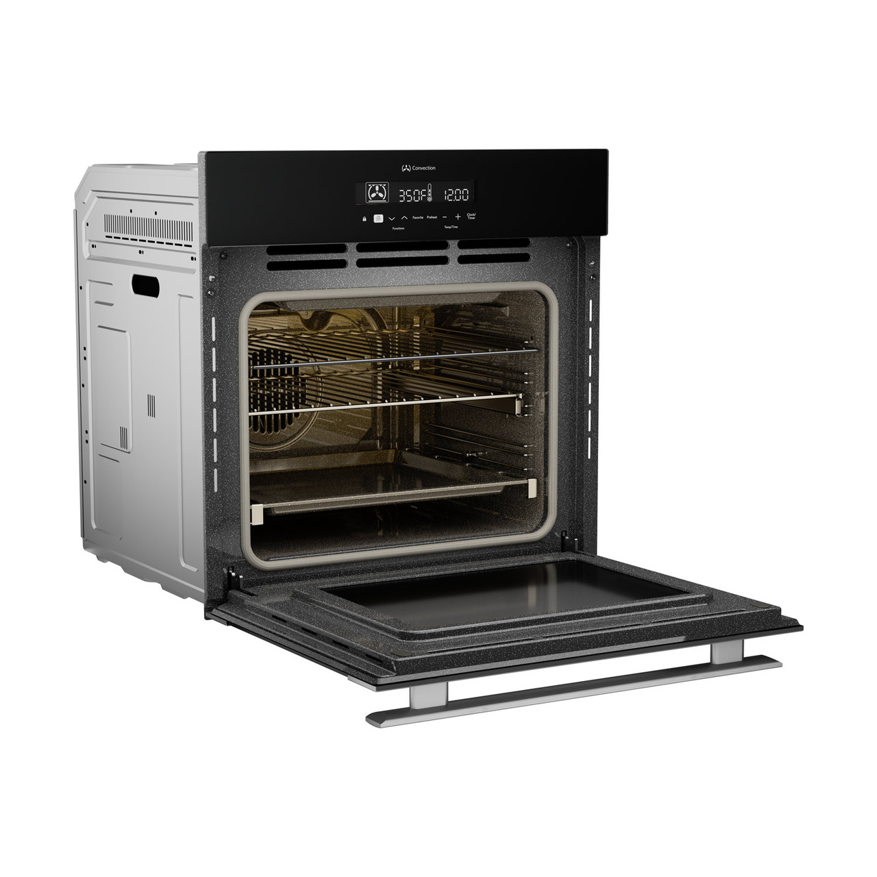 Sharp 24 in. Built-In Single Wall Oven (SWA2450GS) Open Door Right Angle View