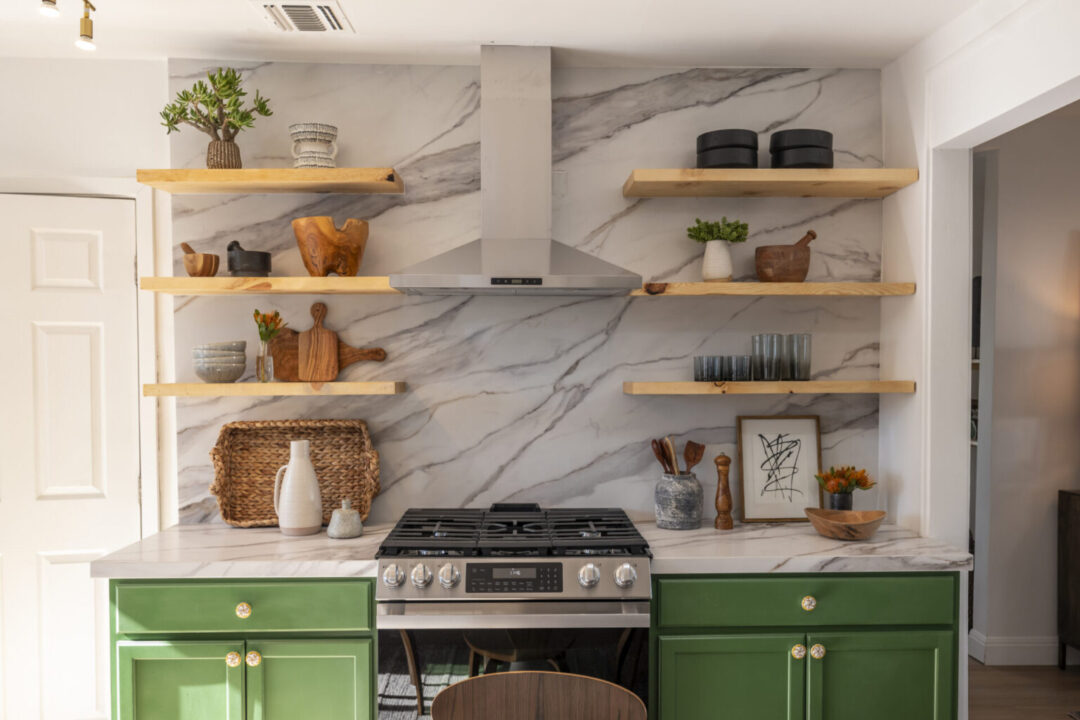 Kitchen with green accent