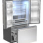26.5 cu.ft. Counter Depth 36 in. French 3-Door Refrigerator with Internal Water Dispenser in Stainless Steel (SJF2752MS) 3-Quarter Right Opened