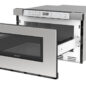 24 in. Built-In Stainless Steel Microwave Drawer Oven (SMD2430MS) 3 quarter left opened