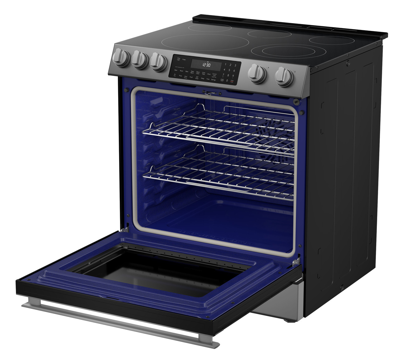 Slide-In Range with Air Fry (SSR3061JS) 3 Quarter Left Open