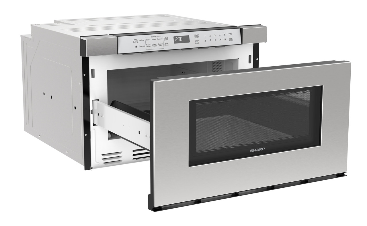 24 in. Built-In Stainless Steel Microwave Drawer Oven (SMD2430MS) 3 quarter right opened