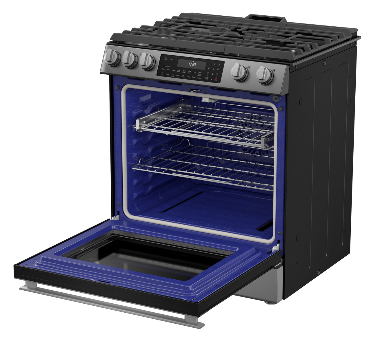 Slide-In Range with Air Fry (SSG3065JS) 3 Quarter Left Open