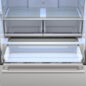26.5 cu.ft. Counter Depth 36 in. French 3-Door Refrigerator with Internal Water Dispenser in Stainless Steel (SJF2752MS) Full Width Pantry Drawer Open