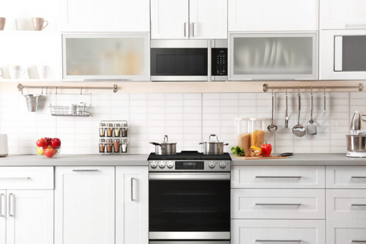 kitchen with sharp oven and microwave