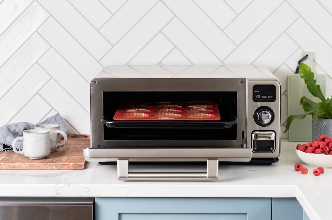 Superheated steam countertop oven in a kitchen