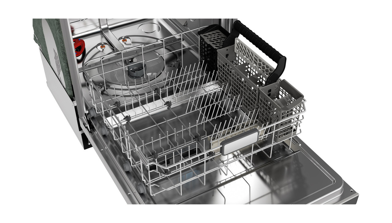 Sharp 24 in. Slide-In Stainless Steel Pocket Dishwasher (SDW6747GS) - Interior Bottom Rack