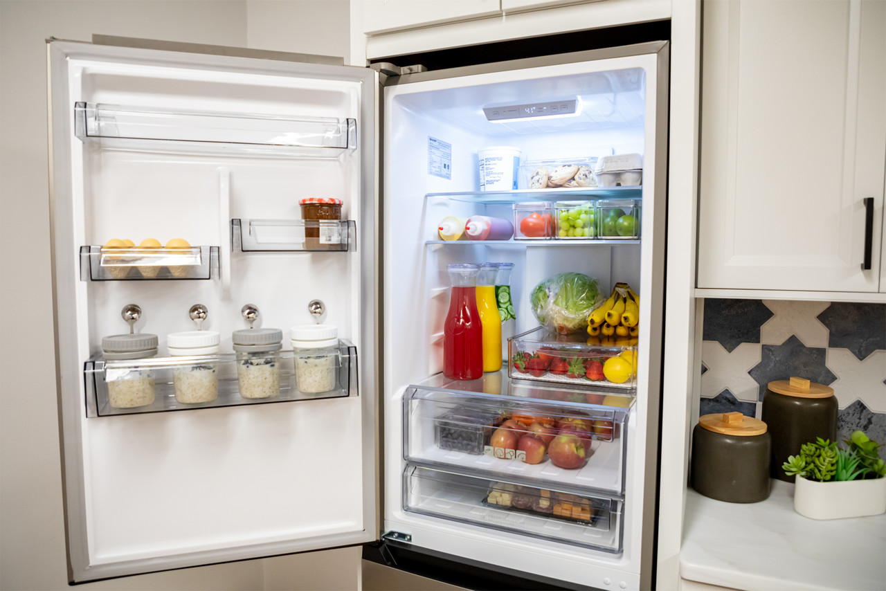 Sharp 24 in. Bottom-Freezer Counter-Depth Refrigerator (SJB1255GS) lifestyle
