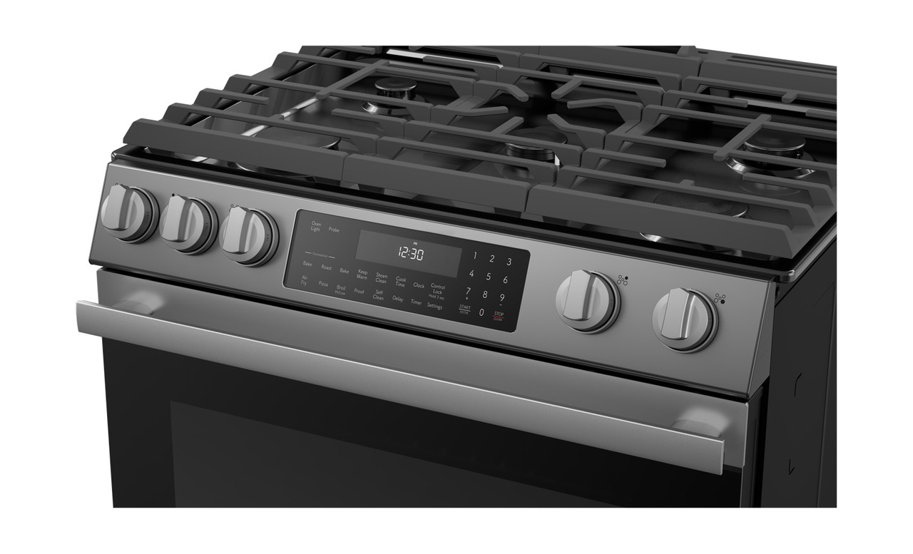 30 in. Gas Convection Slide-In Range with Air Fry (SSG3061JS) control panel