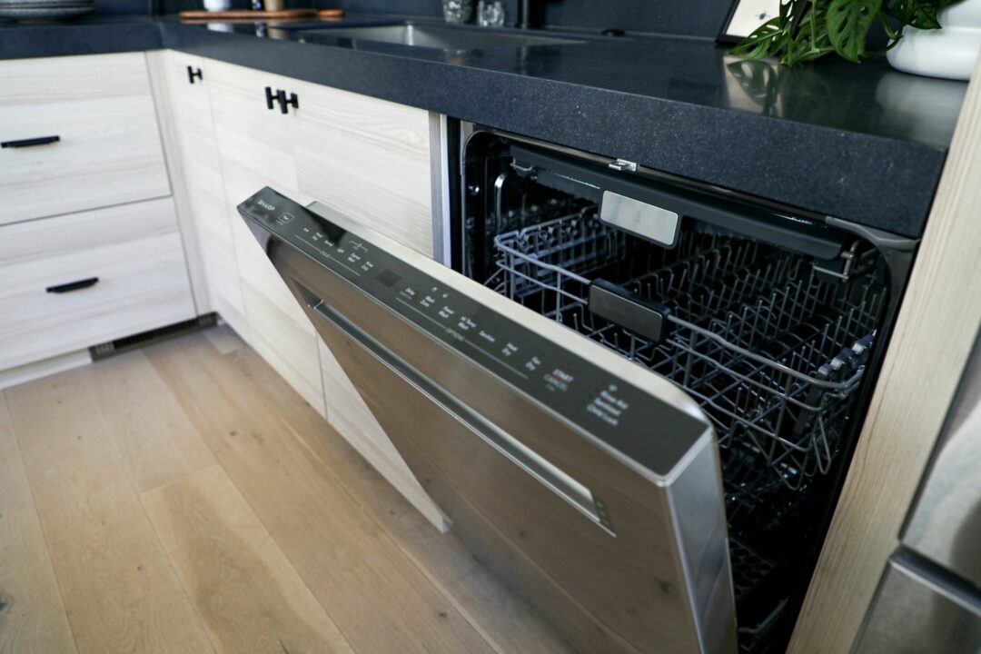 sharp dishwasher in kitchen