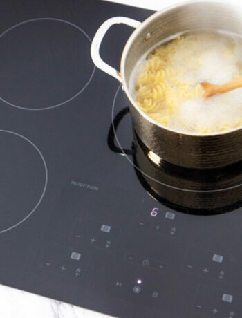 pot boiling water on an induction cooktop