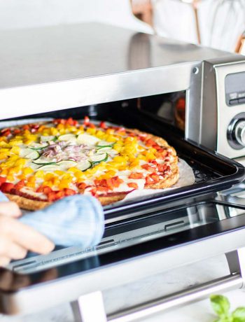 Pizza in a Sharp Supersteam Countertop Oven.