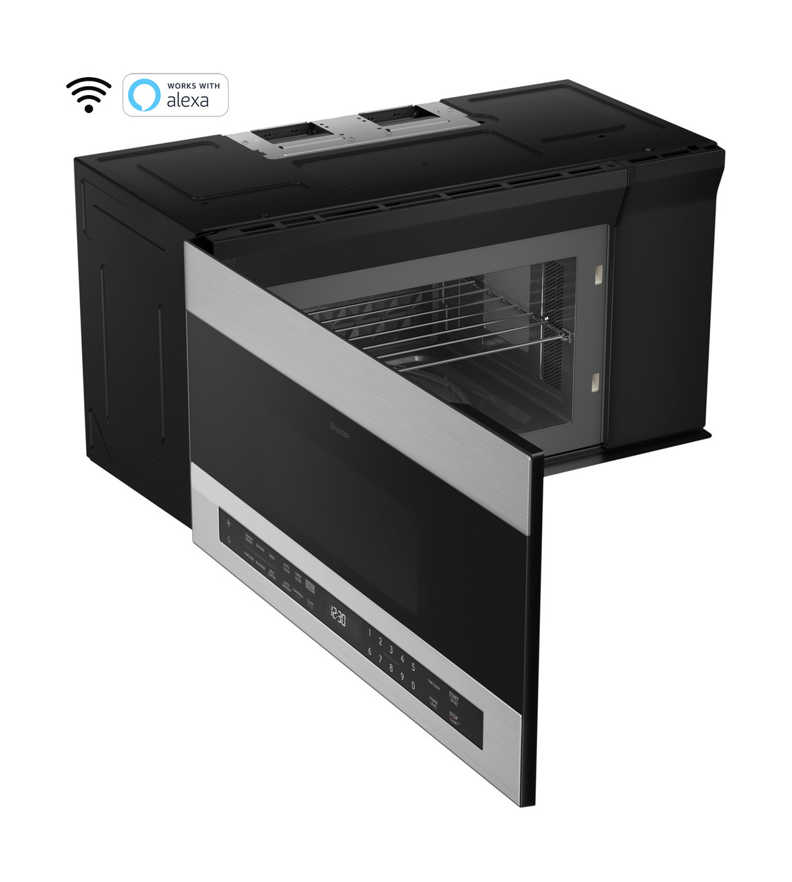 Smart Over-the-Range Microwave Oven (SMO1969JS) open right angle