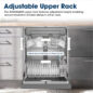 Adjustable Upper Rack
The SDW6504MS upper rack features adjustable height, enabling accommodation of taller dishes in either rack.
Adjust Upper Rack Up or Down by 2 in
