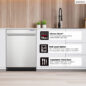 Library Quiet®
Gives you peace and quiet at a serene 45dBA, with the Library Quiet® washing cycle.  Half Load Option
The freedom to wash smaller loads while reducing water and energy consumption.  Adjustable Third Rack
Slide the right shelf over the left for extra room on the upper rack.
