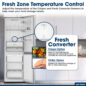 Fresh Zone Temperature Control
Adjust the temperature of the Crisper and Fresh Converter Drawers to help meet your food storage needs.
Fresh Converter
Crisper Option
Ideal for maintaining the appropriate temperature and humidity for fruits and vegetables.
Chiller Option
Suitable for short-term storage of fish or other fresh food.
SJB1255GS