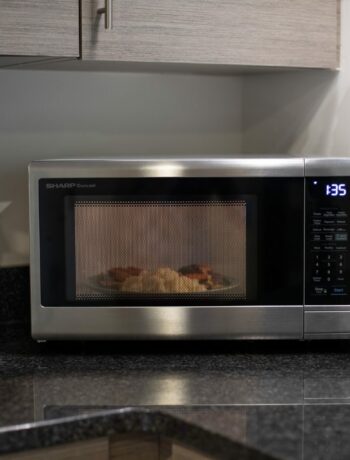 microwave with food