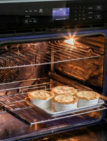 Chicken Pot pies cooking in a Sharp Convection Oven (SWA3062GS)