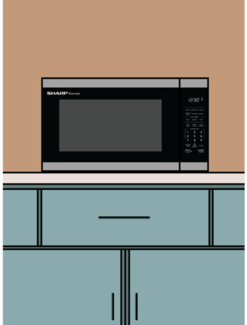 Sharp Countertop Microwave ovens drawn in vibrant kitchens