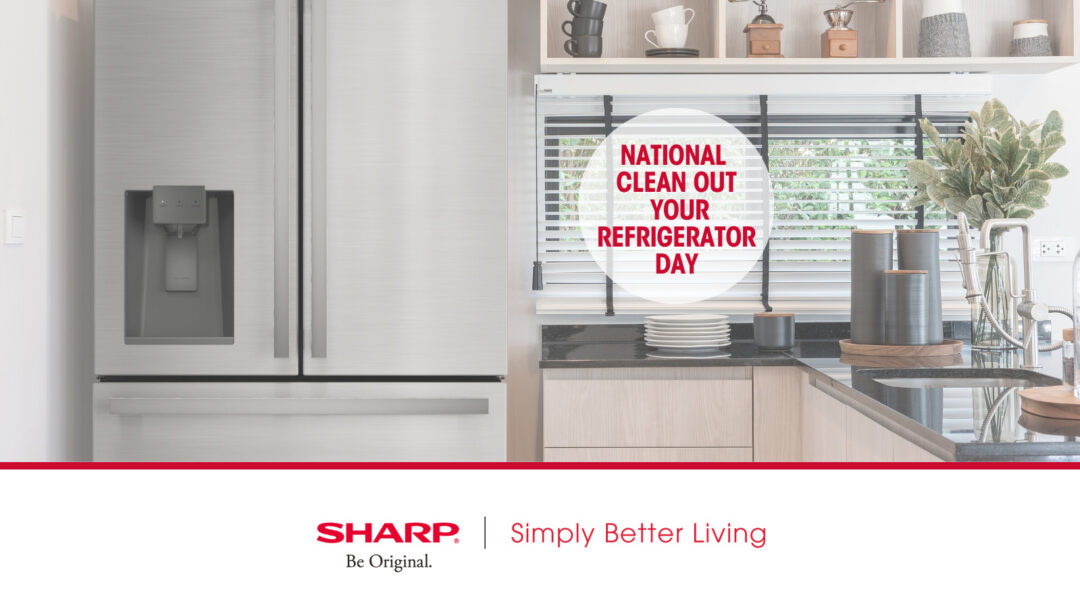 National Clean Out Your Fridge Day with A Sharp Fridge with Water Dispenser