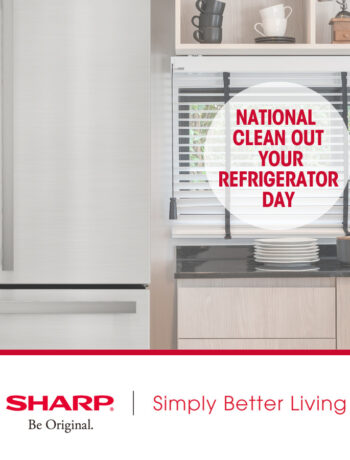 National Clean Out Your Fridge Day with A Sharp Fridge with Water Dispenser