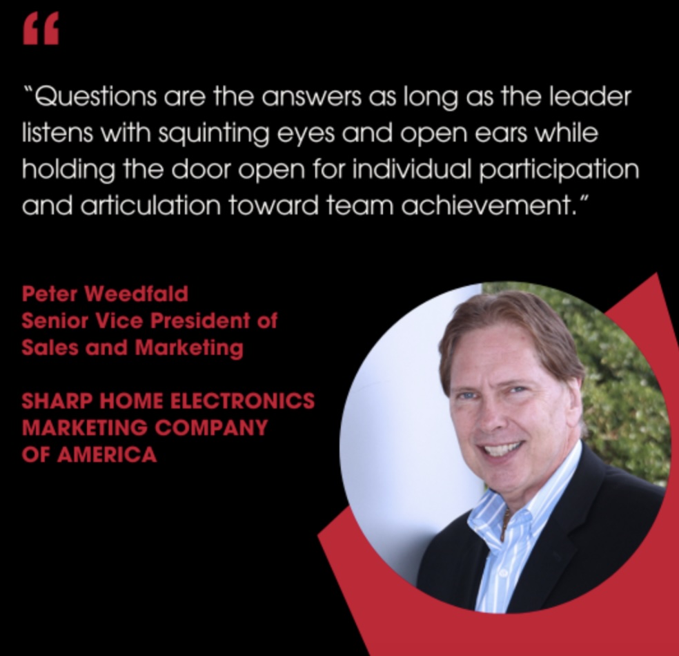 Peter Weedfald, Sharp's Senior Vice President of Sales and Marketing