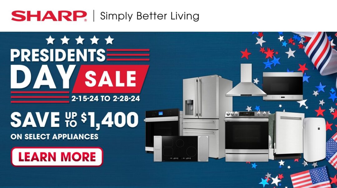 Sharp Presidents Day Sale 2024 save up to 1400 on select sharp appliances