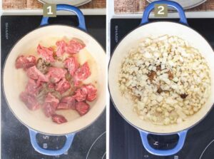 Irish Beef Stew cooking on the SHARP induction cooktop