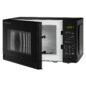 0.7 cu. ft. Sharp Black Countertop Microwave (SMC0710BB) – left angle view with door open