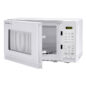 0.7 cu. ft. Sharp White Countertop Microwave (SMC0710BW) – left angle view with door open