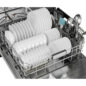 Sharp 24 in. Stainless Steel Dishwasher (SDW6757ES) –  lower rack extended filled with dishes